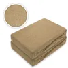 A stack of two fitted sheets in a sand color, with a close-up inset of the fabric texture. Produktbild-Vorschau