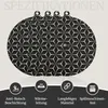 A set of round, patterned mats with hanging loops, presented with feature icons and text below. Anteprima dell’immagine prodotto