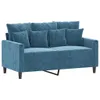 vidaXL 3-tlg. Sofagarnitur mit Kissen Blau Samt Produktbild-Vorschau 4