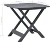 A dark gray folding garden table with dimensions indicated by text overlays. Náhľad obrázku produktu