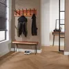 Wandgarderobe Garderobe Edge 2x6 Haken / Massiv Akazie Produktbild-Vorschau 2