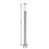 A silver outdoor lamp with a white top, shown against a white background with measurement indicators. Produktbild-Vorschau