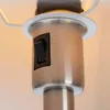 Klasyczna lampa podłogowa ze stali z szarym kloszem i Podgląd zdjęcia produktu 2