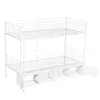 A white metal bunk bed with storage drawers underneath, shown against a white background. Anteprima dell’immagine prodotto
