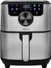 A silver air fryer with a digital display and control knob. Náhled obrázku produktu