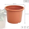 A terracotta-colored plastic plant pot with dimensions and capacity indicated. Náhľad obrázku produktu