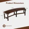 A diagram showing the dimensions of a curved wooden bench. Náhľad obrázku produktu
