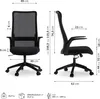 Diagrams and measurements of an office chair. Podgląd zdjęcia produktu