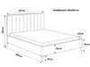 A line drawing of a bed with dimensions indicated by arrows and text. Voir les images du produit