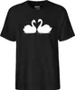 Huuraa Herren T-Shirt Schwan Pärchen L Black Bio Baumwolle Produktbild-Vorschau 2