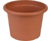 A terracotta-colored plastic plant pot is shown against a white background. Podgląd zdjęcia produktu