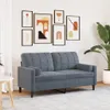 vidaXL 2-Sitzer-Sofa mit Zierkissen Dunkelgrau 140 cm Samt Produktbild-Vorschau 2