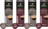 Four boxes of Tchibo Cafissimo coffee capsules with individual capsules in the foreground. Produktbild-Vorschau
