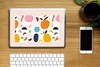 MuchoWow® Laptop Aufkleber Sticker Cover Blumen - Obst - Produktbild-Vorschau 2