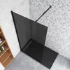 Schwarze Duschkabine 120x200cm Duschwand mit Produktbild-Vorschau 3