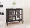 vidaXL Sideboard Schwarz 70x35x70 cm Stahl und Glas Produktbild-Vorschau 1