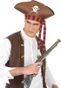Pirátský klobouk - kostýmní doplněk hnědo-černo-červený - Náhled obrázku produktu 2
