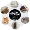 A collage of images showing different applications for furniture protection pads, including fabric furniture, leather furniture, stairs, tables, doors, and sofas, with a central image of the product itself. Produktbild-Vorschau