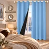 1x 100% Verdunkelung Thermo Vorhänge Blau Blickdicht Produktbild-Vorschau 8