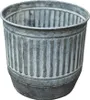 Nostalgischer Zink Übertopf Pflanztopf mit Rillenmuster, Produktbild-Vorschau 1