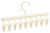 WELLHAUS Kleiderbügel mit Klammern 2er Set Beige Schal Produktbild-Vorschau 2