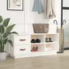 vidaXL Lavica na topánky biela 100x34x45 cm Masívne Náhľad obrázku produktu 3