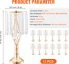 SucceBuy 12 kusů soch pro květy z křišťálu, výška 49 cm, Náhled obrázku produktu 7