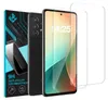A product shot featuring a smartphone, its protective screen glass, and packaging. Produktbild-Vorschau
