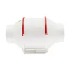 A white cylindrical fan with red straps, isolated on a white background. Voir les images du produit