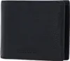 A black leather wallet with the brand name embossed on the front.