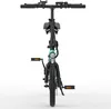 A front view of a blue electric bicycle against a white background. Produktbild-Vorschau