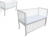 Two white baby cribs are shown against a white background. One crib is in the foreground, angled slightly, and the other is in the background, also angled. Produktbild-Vorschau