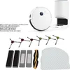 A collage of a robot vacuum cleaner, its charging dock, and various replacement parts including brushes, filters, and mop pads. Anteprima dell’immagine prodotto