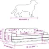 A diagram showing the dimensions of a dog bed, with a silhouette of a dog for scale. Podgląd zdjęcia produktu