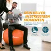 TRESKO Gymnastikball (Orange, 75cm) mit Pumpe Fitnessball Produktbild-Vorschau 3