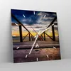 Wanduhr - Quadrat - Glasuhr - Strand Ozean Sand Holzbrücke Produktbild-Vorschau 4
