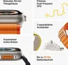 Collage of images and text highlighting features of an Apple Watch Ultra. Produktbild-Vorschau