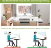 A split image showing a desk setup and diagrams illustrating proper posture. Anteprima dell’immagine prodotto