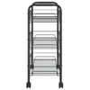 The Living Store Küchenwagen 3 Etagen Schwarz 46x26x64 cm Produktbild-Vorschau 4