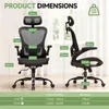 A product dimensions diagram for an ergonomic office chair, showing various measurements and load capacities. Náhled obrázku produktu