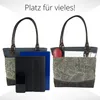 Sunsa Vintage Shopper. Płócienna torba na ramię ze skórą. Podgląd zdjęcia produktu 8