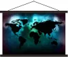 MuchoWow® Textilposter Weltkarte - Schwarz - Grün 90x60 cm Produktbild-Vorschau 1