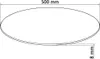 A technical drawing of a round glass tabletop with dimensions indicated. Náhled obrázku produktu