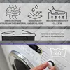 A collage of images showing product features and a washing machine. Produktbild-Vorschau
