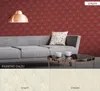 A living room scene with wallpaper samples. Produktbild-Vorschau