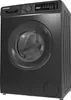 A black Telefunken washing machine is shown from a diagonal front-left angle. Produktbild-Vorschau