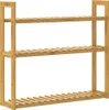 A three-tiered wooden shelf unit against a white background. Produktbild-Vorschau