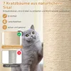 A cat is shown next to a sisal scratching post, with text highlighting product features. Podgląd zdjęcia produktu