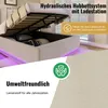 MODFU Čalouněná postel hydraulická 160 x 200 cm s LED Náhled obrázku produktu 5