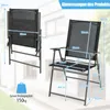 Two garden chairs are shown, one folded and one unfolded, with dimensions and weight capacity indicated. Podgląd zdjęcia produktu